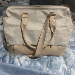 BEIS Cream and Tan Travel Bag